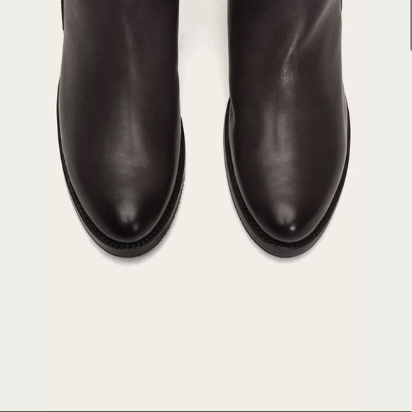 Frye Demi Zip Black Leather Chelsea Ankle Bootie - Picture 5 of 11